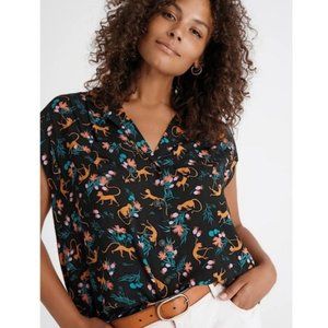 Anthropologie Maeve Monkey Jungle Print Blouse